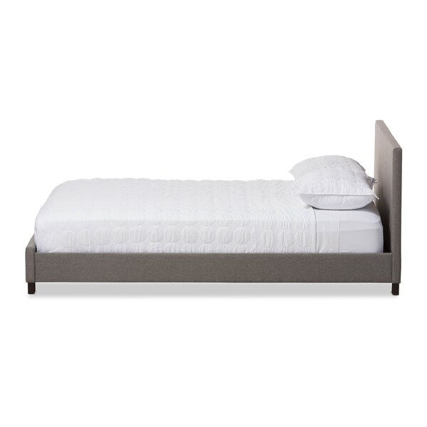 Elizabeth Grey Upholstered Panel-Stitched Full Size Platform Bed